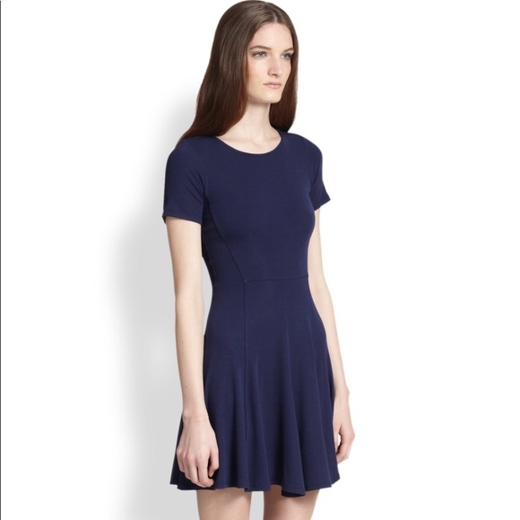 Theory Albita B Ribbed Navy Blue Dress - Picture 2 of 8